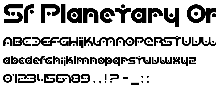 SF Planetary Orbiter Bold font
